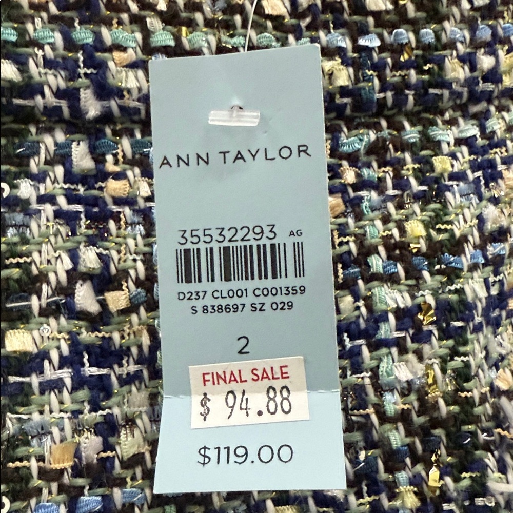 Ann Taylor Tall Shimmer Fringe Tweed A-Line Pocket Skirt - Picture 5 of 6